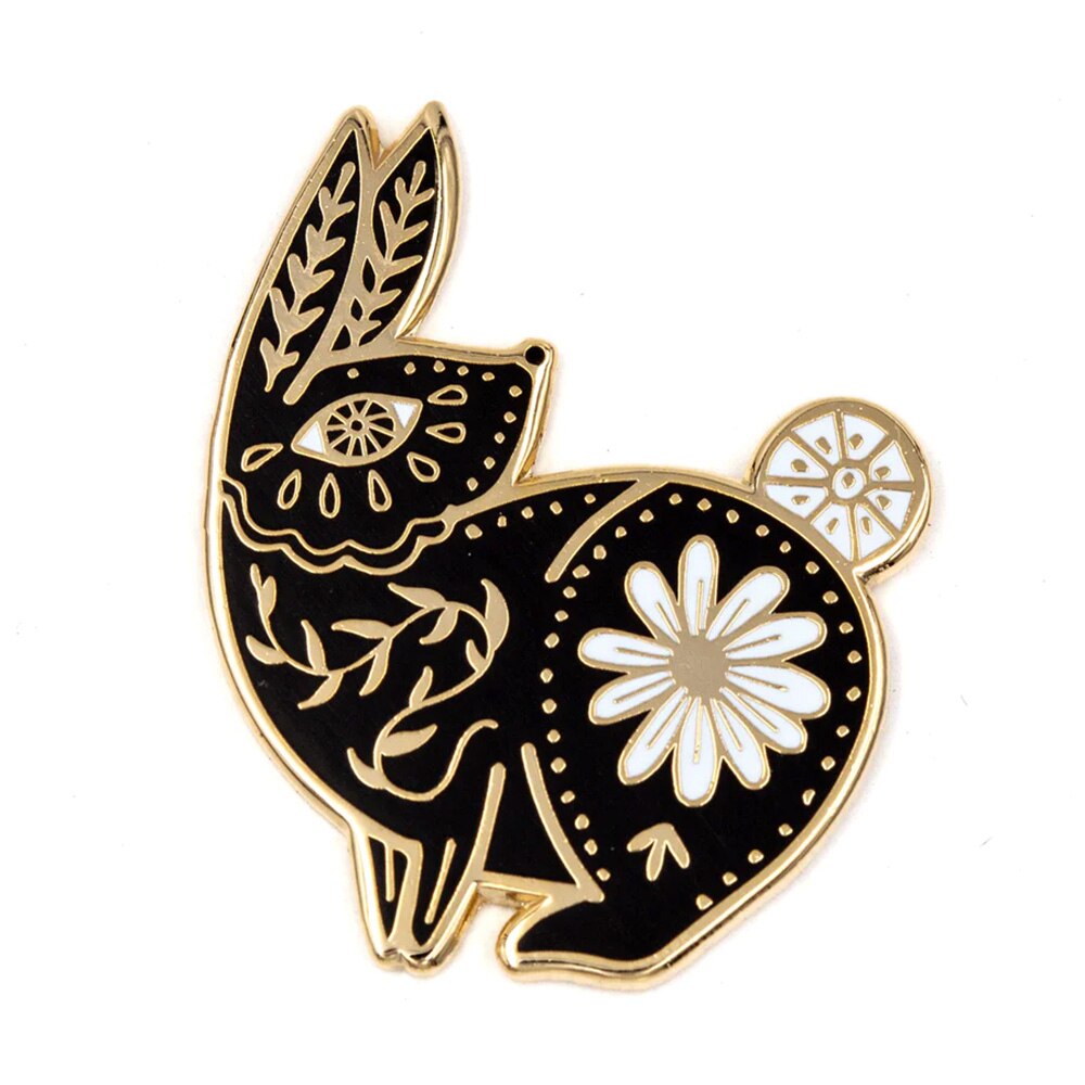 Fashion Accessories, These are Things, Enamel Pin, Accessories, Unisex, 650353, Floral Folk Art Rabbit